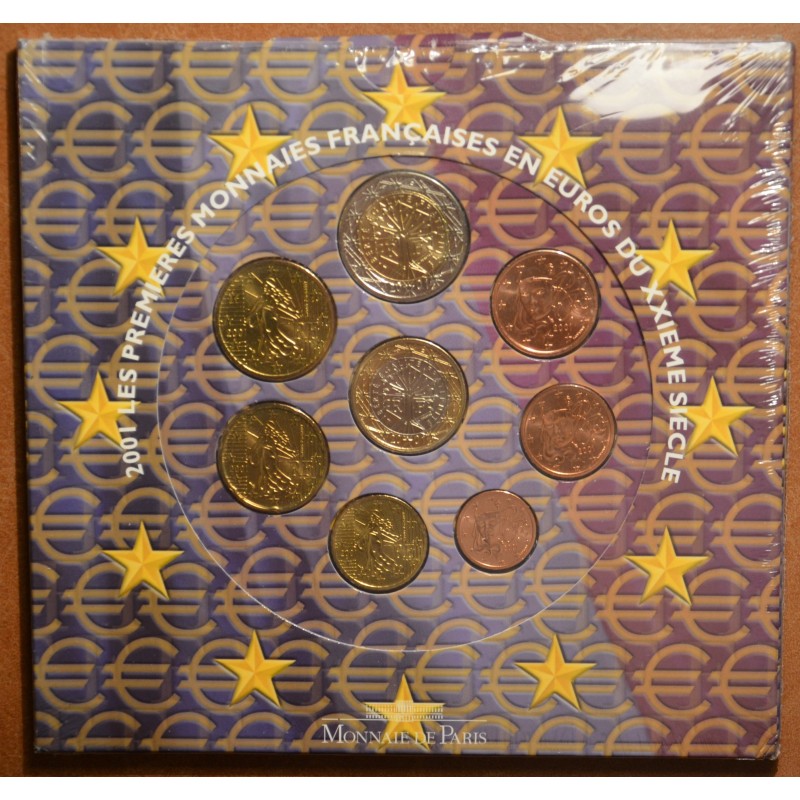 Eurocoin Eurocoins France 2001 Set Of 8 Eurocoins Bu