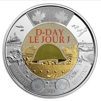 eurocoin eurocoins Canada 2 dollar 2019 D-Day (UNC)