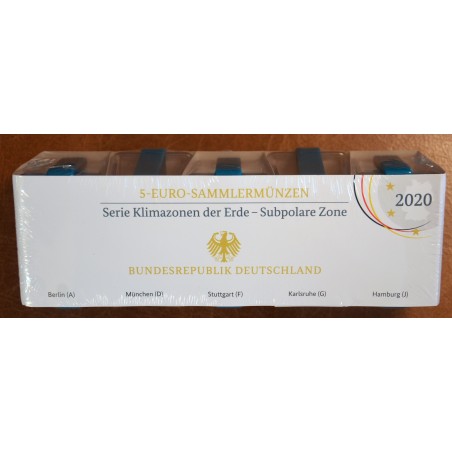 Euromince mince 5 Euro Nemecko \\"ADFGJ\\" 2020 Subpolárne pásmo (P...