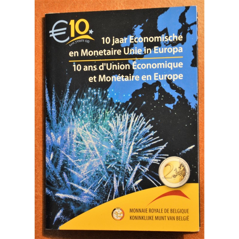 Euromince mince 2 Euro Belgicko 2009 - 10. výročie hospodárskej a m...