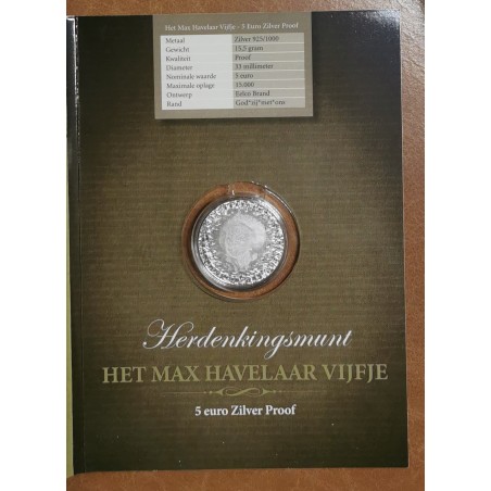 euroerme érme 5 Euro Hollandia 2013 - Max Havelaar 150 éve (Proof k...