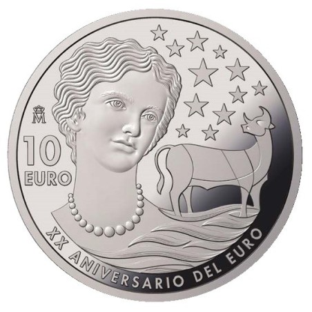 Euromince mince 10 Euro Španielsko 2022 - 20 rokov euromeny (Proof)