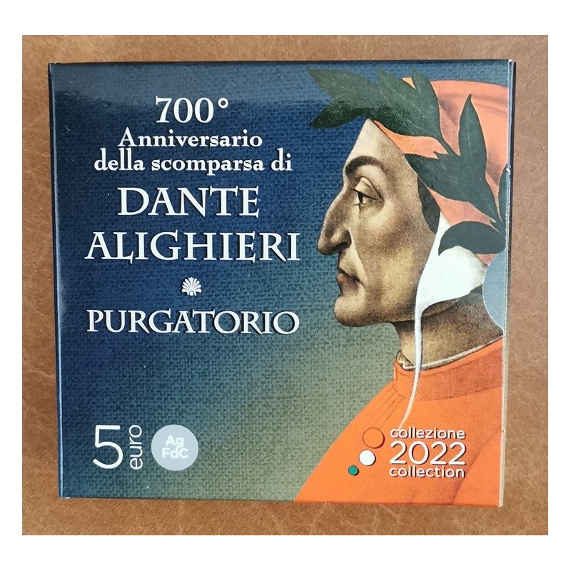 Euromince mince 5 Euro Taliansko 2022 - Dante purgatorio (BU)