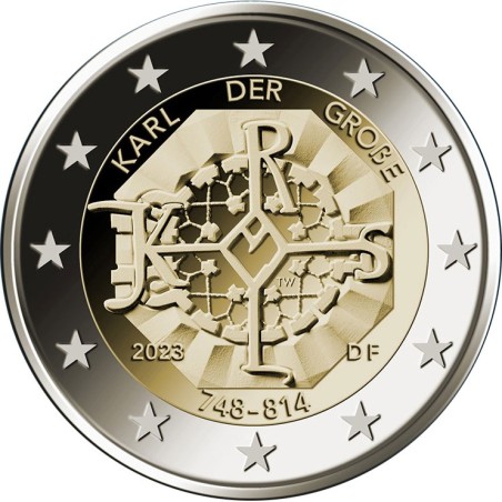 eurocoin eurocoins 2 Euro Germany 2023 \\"F\\" - Charlemagne (UNC)