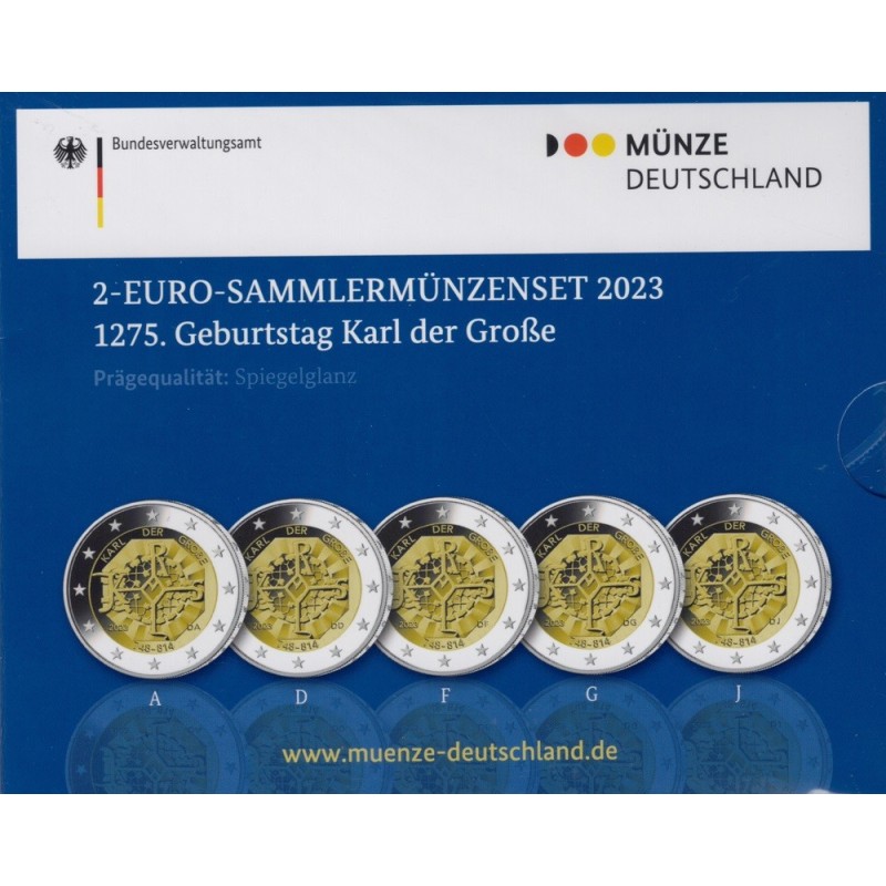 eurocoin eurocoins 2 Euro Germany 2023 \\"ADFGJ\\" - Charlemagne (P...