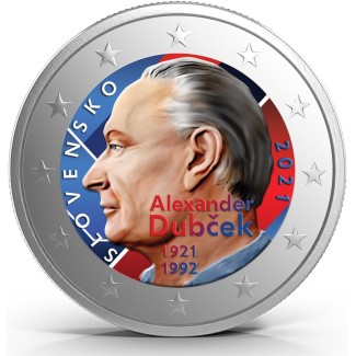 eurocoin eurocoins 2 Euro Slovakia 2021 - Alexander Dubček (colored...