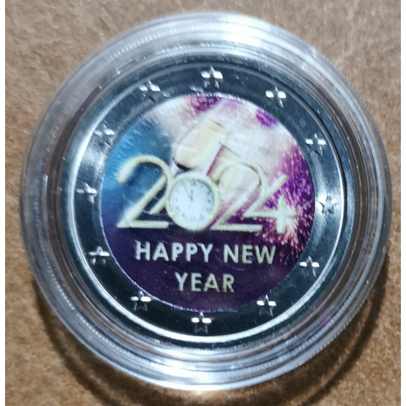 2 Euro Happy new year 2024 (colored UNC)