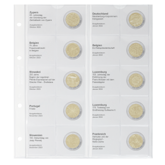 Lindner page 39 into album of 2 Euro coins (Oct 2023 - Jan 2024)