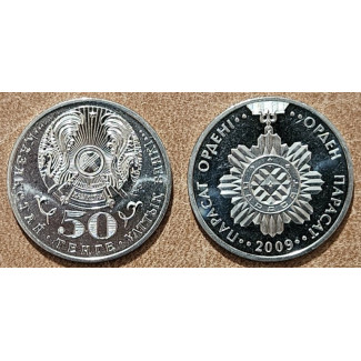 Kazakhstan 50 Tenge 2009 Parasat insignia (UNC)