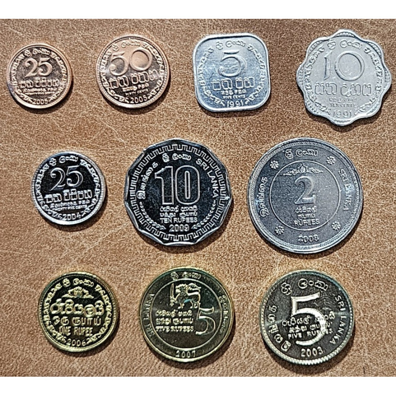 Srí Lanka 10 coins 1991-2006 (UNC)