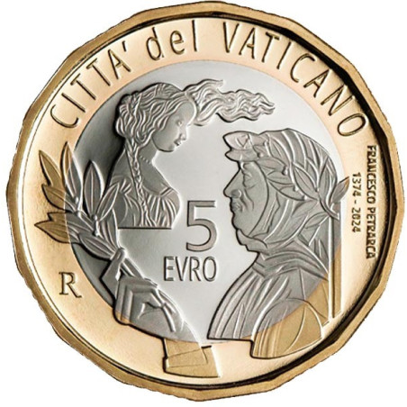 5 Euro Vatican 2024 - Francesco Petrarca (Proof)