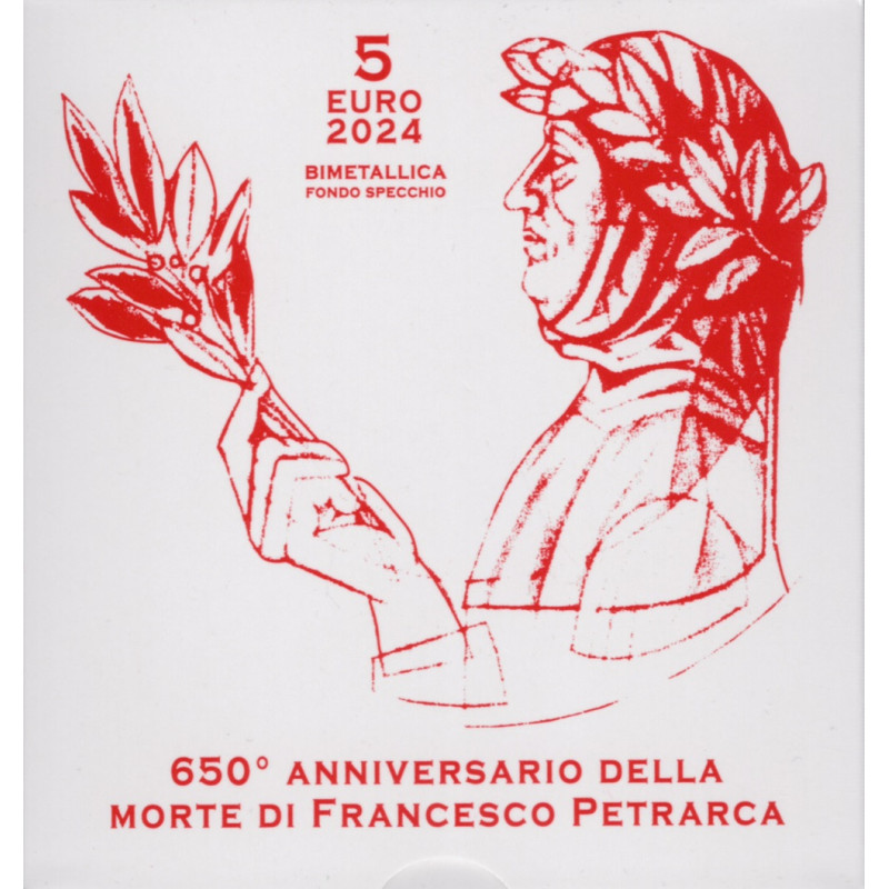 5 Euro Vatican 2024 - Francesco Petrarca (Proof)