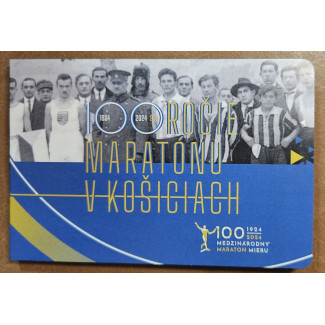 2 Euro Slovakia 2024 - Košice Peace Marathon (UNC card issued by Slovak numismatic Society)