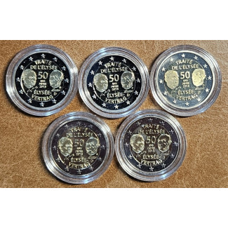 2 Euro Nemecko 2013 "ADFGJ" - 50. výročie Elizejskej zmluvy (5 x Proof)