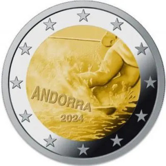 2 Euro Andorra 2024 - 100 years of skiing in Andorra (UNC)