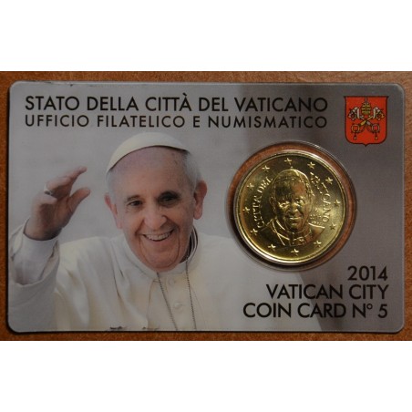 Euromince mince 50 cent Vatikán 2014 oficiálna karta No. 5 (BU)